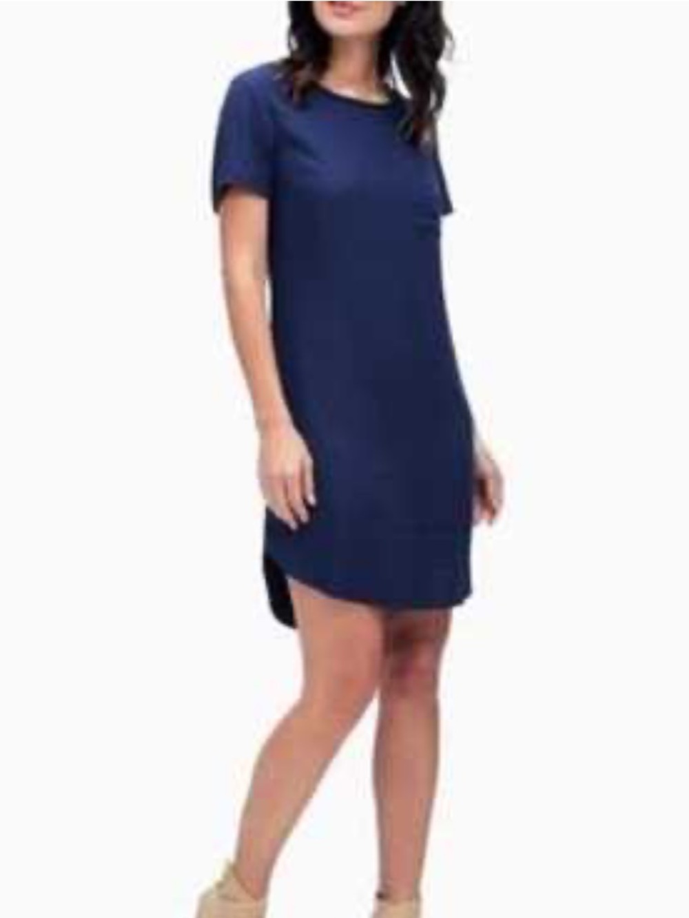 Splendid Navy High-Low Short Sleeve Dress